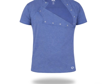 Kangaroo  Skin to Skin Bonding Care T-shirt for DAD  Cotton BLUE, Christmas gift