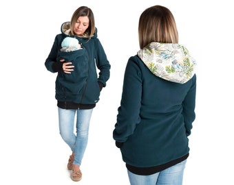 FUN2BEMUM LUNA 3in1 Tragejacke Tragepullover für Mama & Baby  PETROL