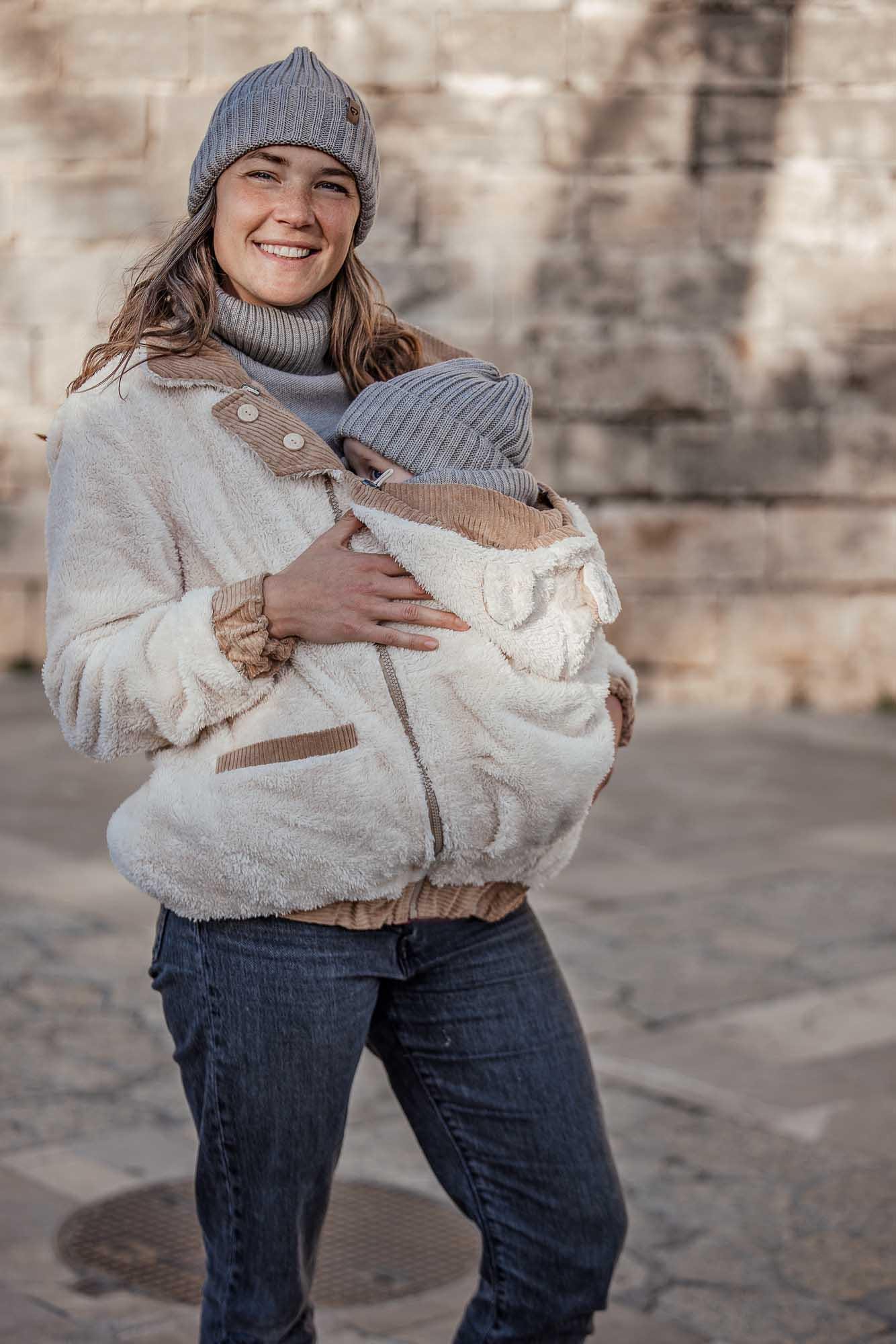 5in1 Reversible Maternity Babywearing Corduroy Teddy Jacket for