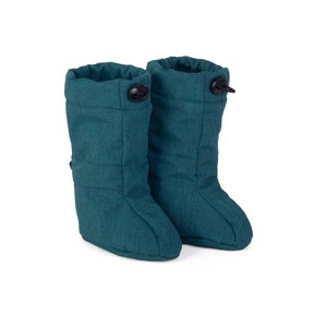 FUN2BEMUM Baby Sofstshell Schuhe - Baby Boots , Trageschuhe, Stiefeletten ,Wasserfest 0-1 Jahr / 1-2 Jahre DUST PETROL MELANGE
