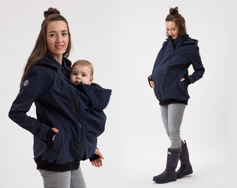 EVEREST 3in Softshell Tragejacke Jacke mit Baby Tragefunktion VORNE