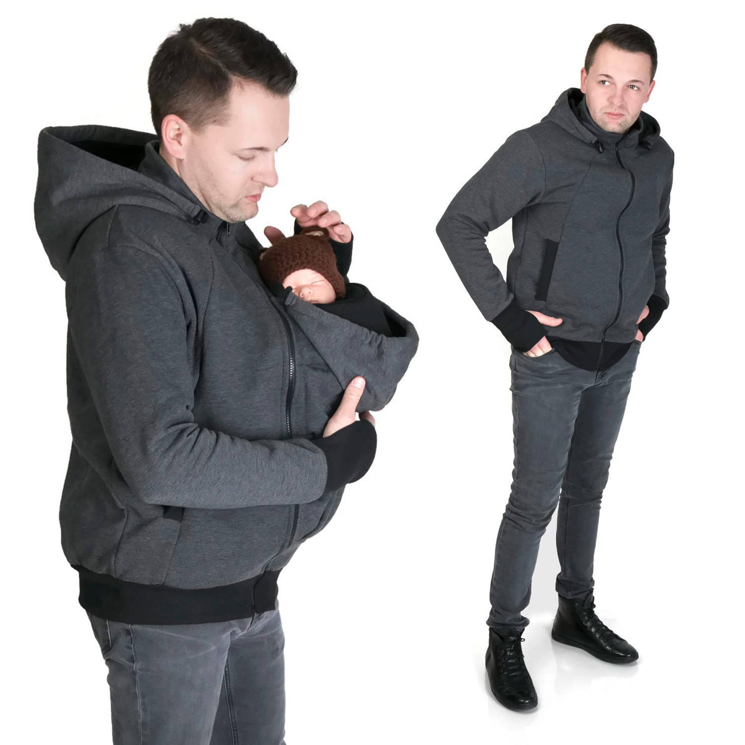 Men's baby carrier clearance hoodie