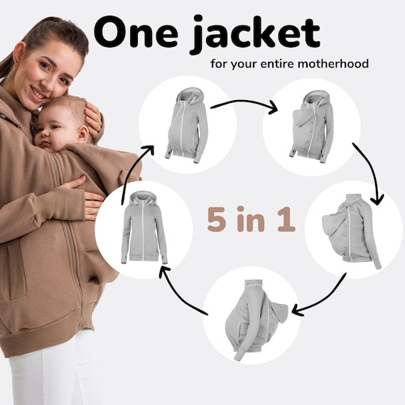 Giacca Premaman Invernale 2 In 1 Con Inserto Per Neonato - In Pile Morbido, Con Cappuccio, Doppia Cerniera E Tasche, Per Autunno/inverno