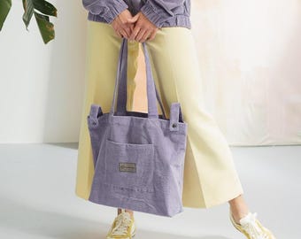 Corduroy Shoulder  Bag for Mom, Stroller Bag, Tote Bag for Women, New Mom gift, Shopping Bag, Baby Hospital Organiser, Maternity accessories