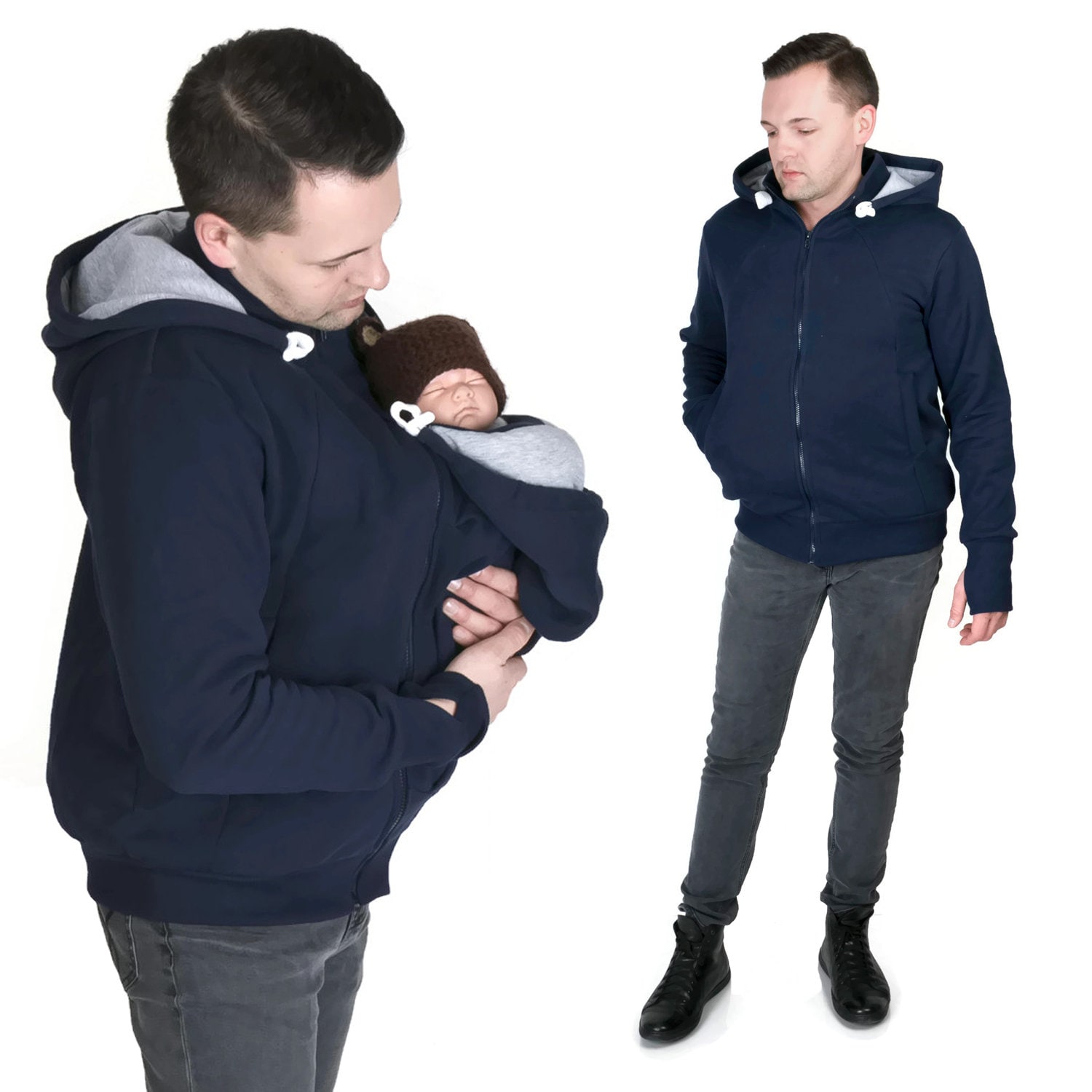 NEW LUNA for MEN Dads Babywearing Babycarrying Fleece Jacket Kangaroo  Carrier, Carrying Coat Graphite/black NP01/A -  Canada