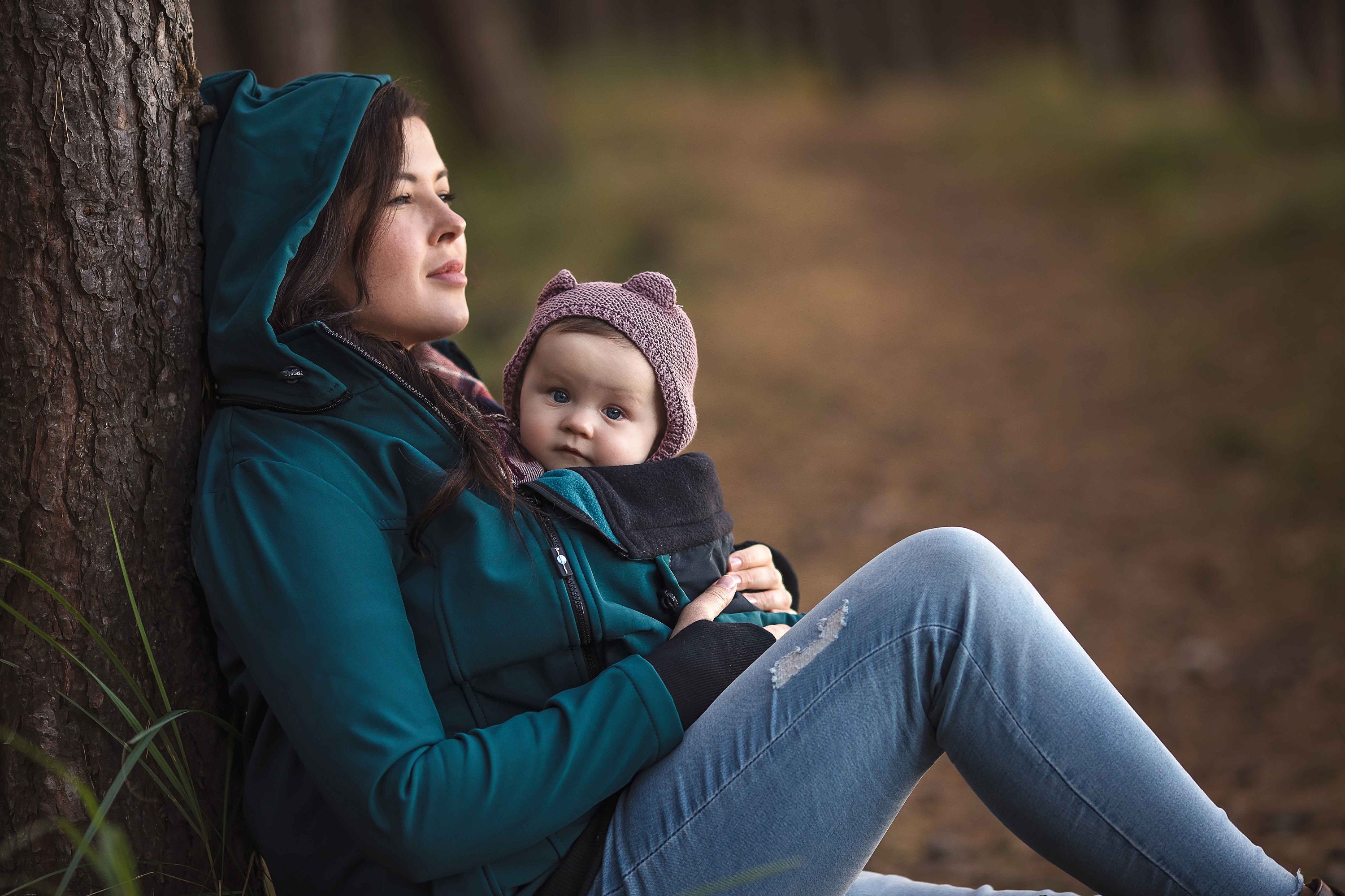 Fun2BeMum ENIGMA Veste de Grossesse et de Portage en Softshell Taille M  Couleur Plum Melange