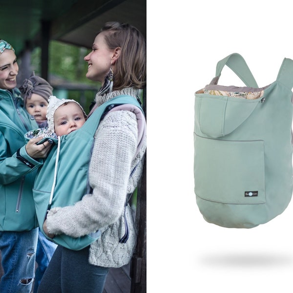 Housse porte-bébé, housse de portage, housse softshell pour porte-bébé, chauffe-portage MINT