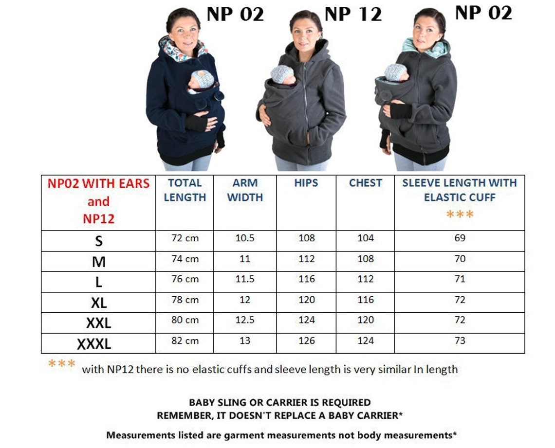 BASIC Babywearing Coat Jacket Baby Carrier Hoodie Kangaroo Etsy