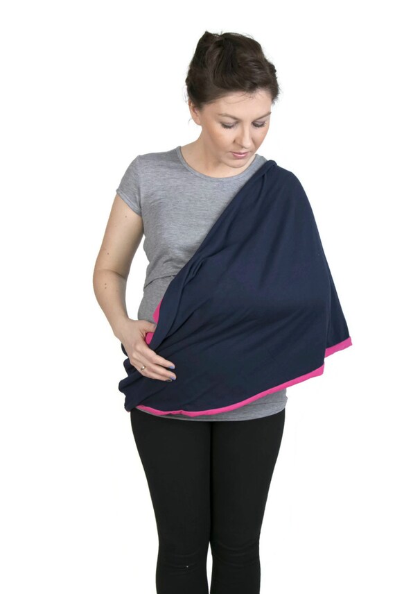 Breastfeeding cover Navy // Mint 2 in 1 Nursing Cover Infinity Scarf Nursing shawl FUN2BEMUM Nursing scarf