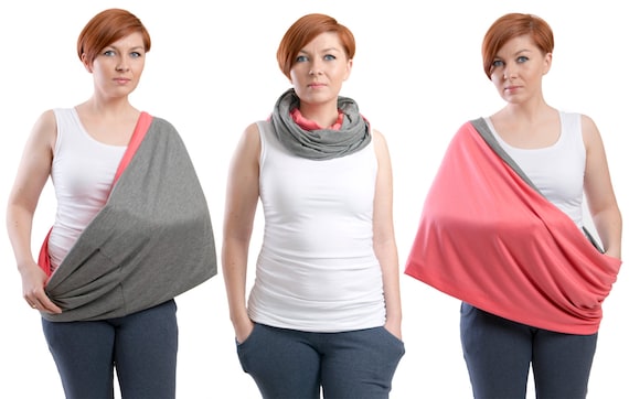 Breastfeeding cover Navy // Mint 2 in 1 Nursing Cover Infinity Scarf Nursing shawl FUN2BEMUM Nursing scarf