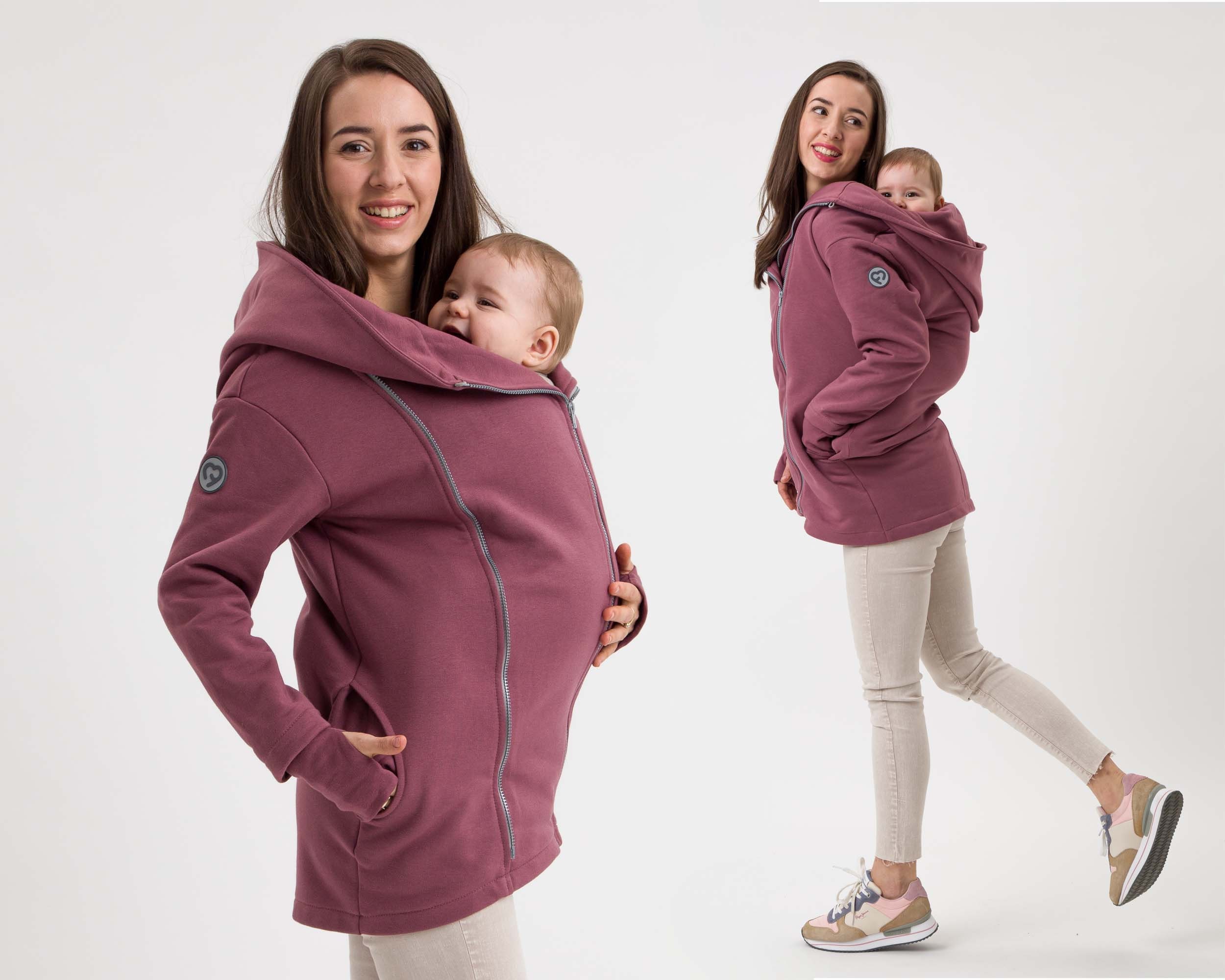 Kangaroo Hoodie Coat for Mom and Baby Carrier Maternity Coat Jacket Sweatshirts 