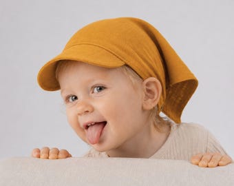 Linen Baby Sun Bonnet | Adjustable Baby Hat with Soft Brim | Babywearing Friendly | Breathable Summer Hat | Newborn & Toddler