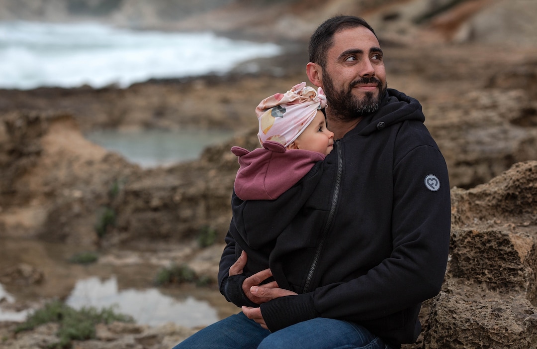 3in1 TOMY Front/back MENS Babywearing Jacket for Dads Multifunctional