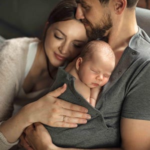 Camiseta de algodón para papá con efecto piel con piel de canguro, bolsa de hospital, nuevo papá