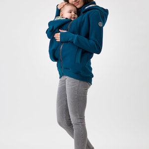 POLA Tragejacke Tragepullover Vorne/Hinten für Mama & Baby PETROL Bild 5