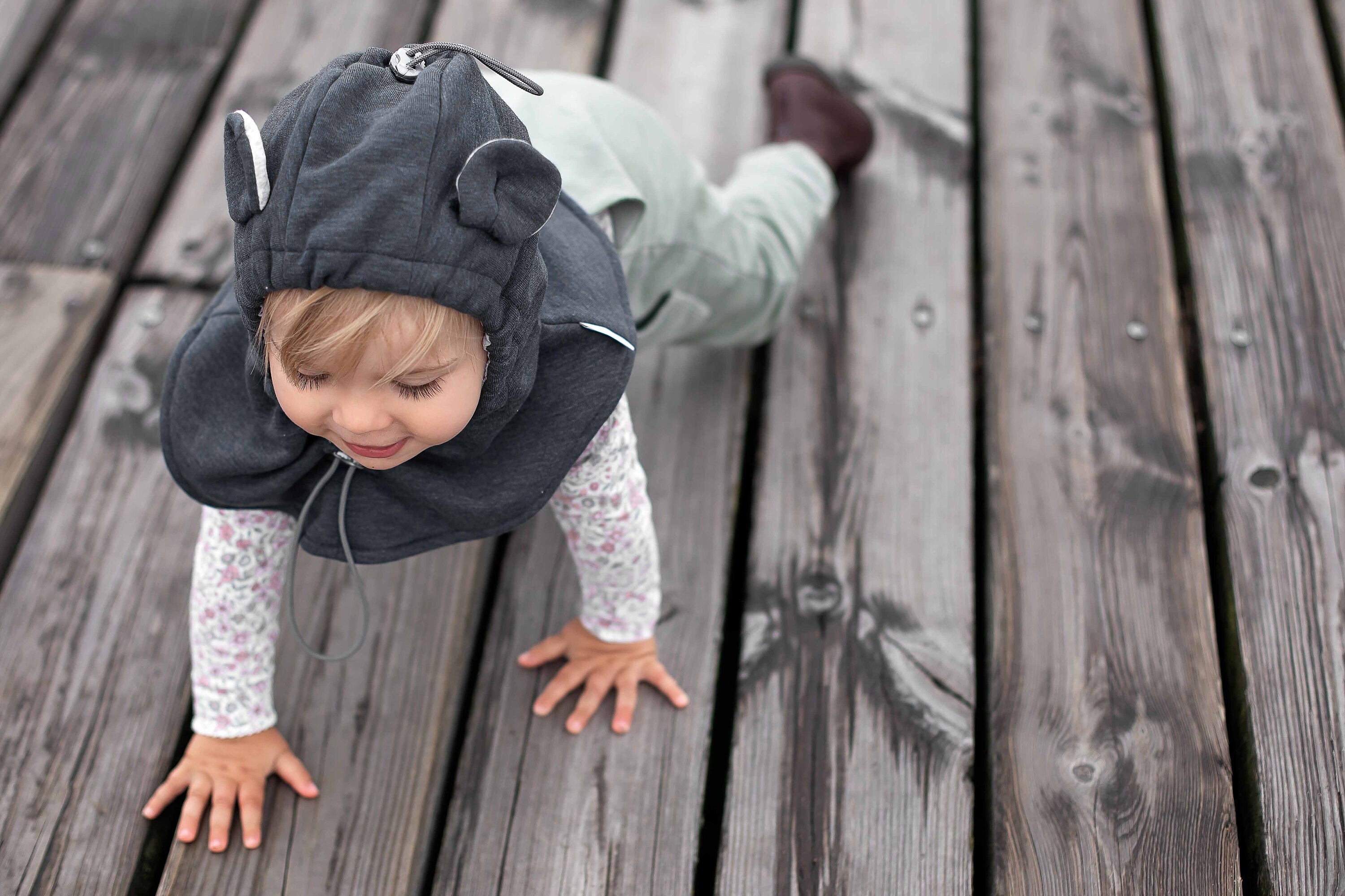 0-4 Years Hooded Cowl Baby Hat,baby Bear Ears, Toddler Neck