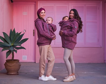 KAYA 4in1 Babywearing maternity coat jacket street style  babycarrier warmer front/back carry