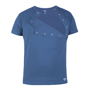 Kangaroo  Skin to Skin Bonding Care T-shirt for DAD  Cotton BLUE, Christmas gift