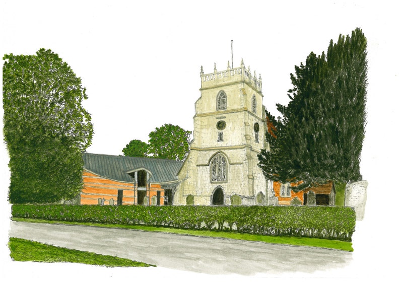 Alvechurch St Laurence Church Giclee Fine Art Print Colour or Etsy