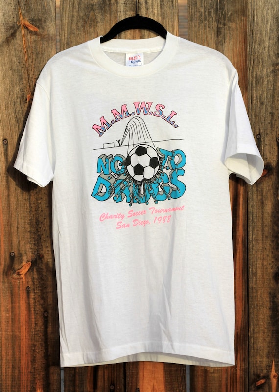 Vintage 1980's No To Drugs Charity Soccer Tournament San Diego Mens Small T shirt