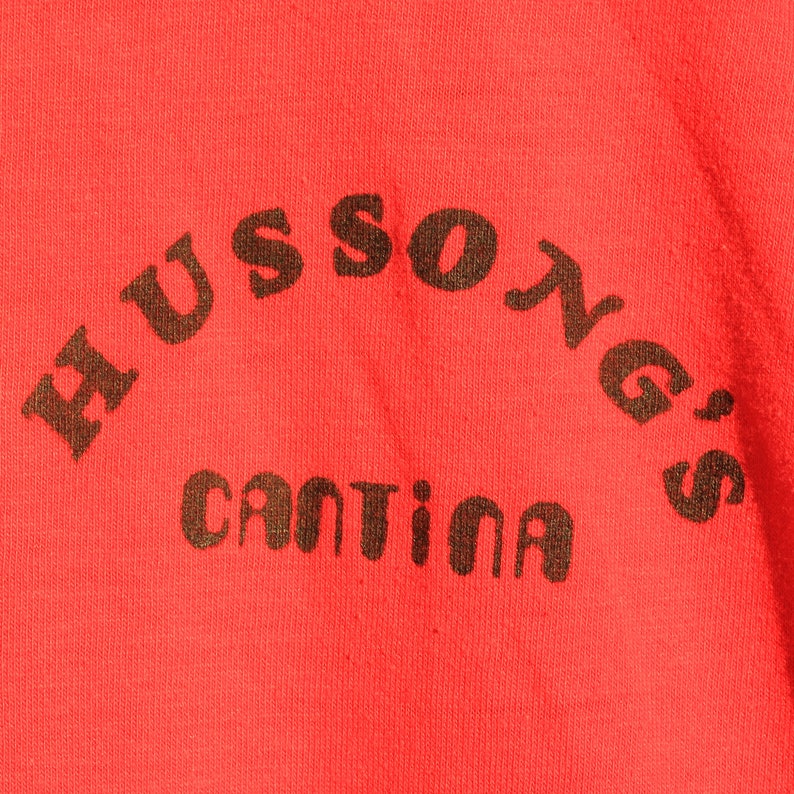 Ultra Rare 1970's Hussons Cantina Ensenada Mexico Mens Medium Red T shirt image 3