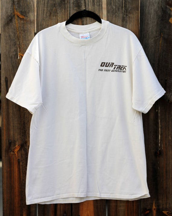 Vintage 1990's Our Trek Star Trek The Next Generation Mens Large White T shirt View 2