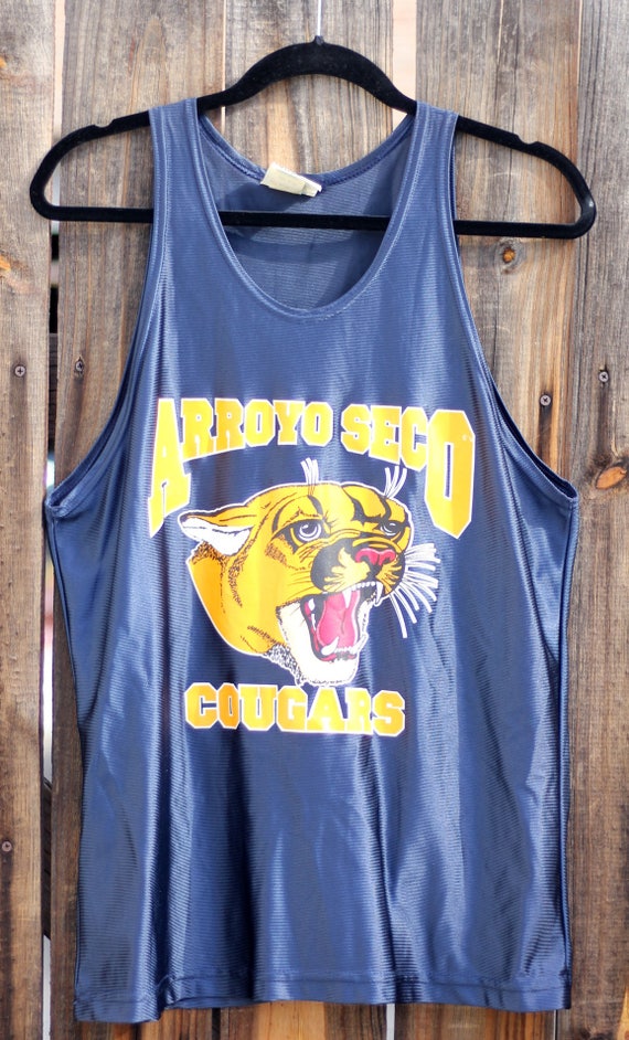 Vintage 1980s Arroyo Seco Cougars Polyester Navy … - image 1