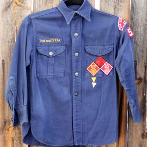 Rare Vintage 1940&#39;s Boy Scouts Navy Blue Shirt