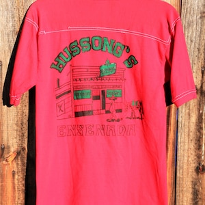 Ultra Rare 1970's Hussons Cantina Ensenada Mexico Mens Medium Red T shirt image 1