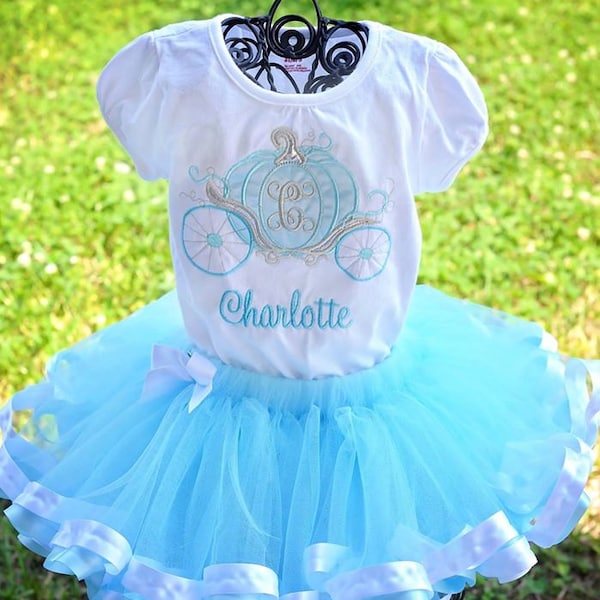 Cinderella Blue White Princess Tutu Set Disney Carriage Personalized