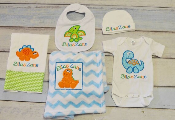 Children's Dinosaur Applique Two-Piece Set