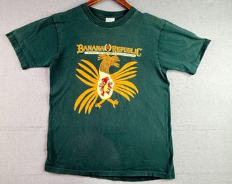 Vintage Banana Republic Shirt Mens Large Green Travel Safari Single Stitch *