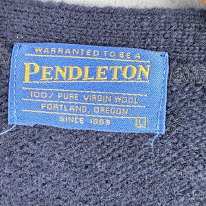Vintage Pendleton Sweater Vest Mens Large Blue Shetland Wool Button Front immagine 2