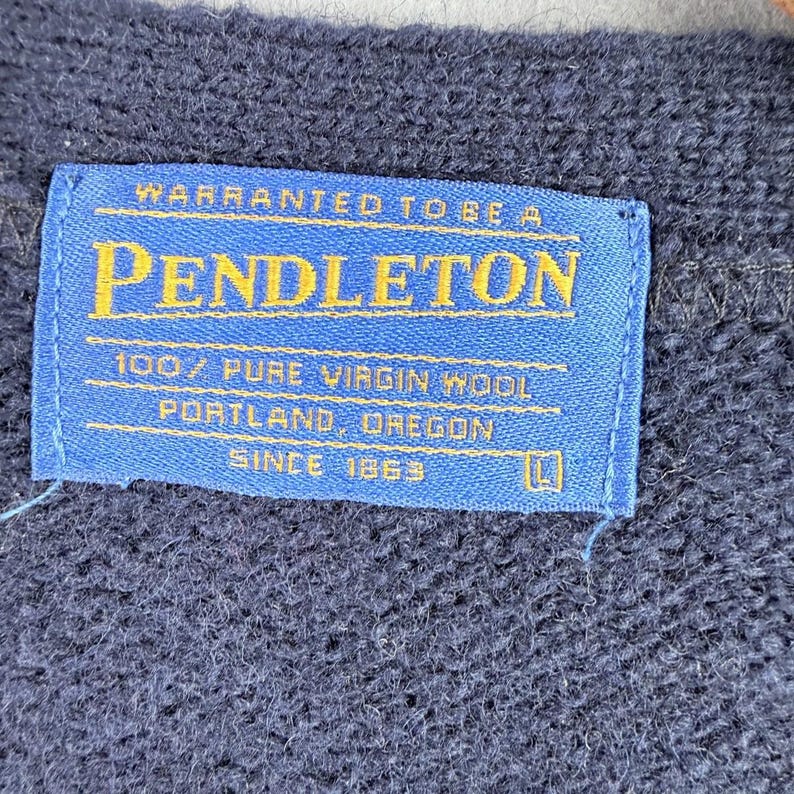 Vintage Pendleton Sweater Vest Mens Large Blue Shetland Wool Button Front immagine 2