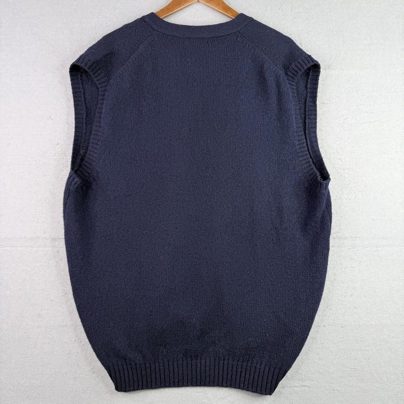 Vintage Pendleton Sweater Vest Mens Large Blue Shetland Wool Button Front immagine 7
