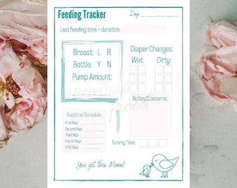 Feeding Tracker, Newborn Printable, Feeding Printable, Bottle Feeding, Breastfeeding Mama, Pumping Tracker, Newborn Schedule