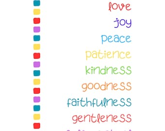 Fruit of the Spirit, Fruit of the Spirit Wall Art, Fruit of the Spirit Print, Bible Verse Print, Galatians 5:22-23, Kids Print