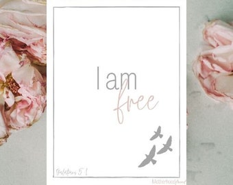 Galatians 5 1, Enneagram 7 Printable, I am Free Printable, Bedroom Printable