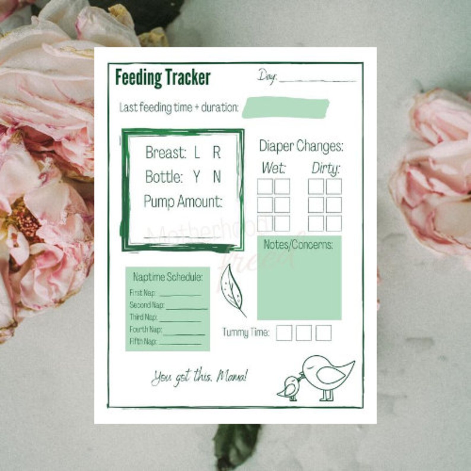 Feeding Tracker, Newborn Printable, Feeding Printable, Bottle Feeding, Breastfeeding Mama