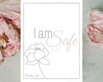 Enneagram 6 Printable, I Am Safe Printable, Psalm 4 8, Enneagram 6 Affirmation