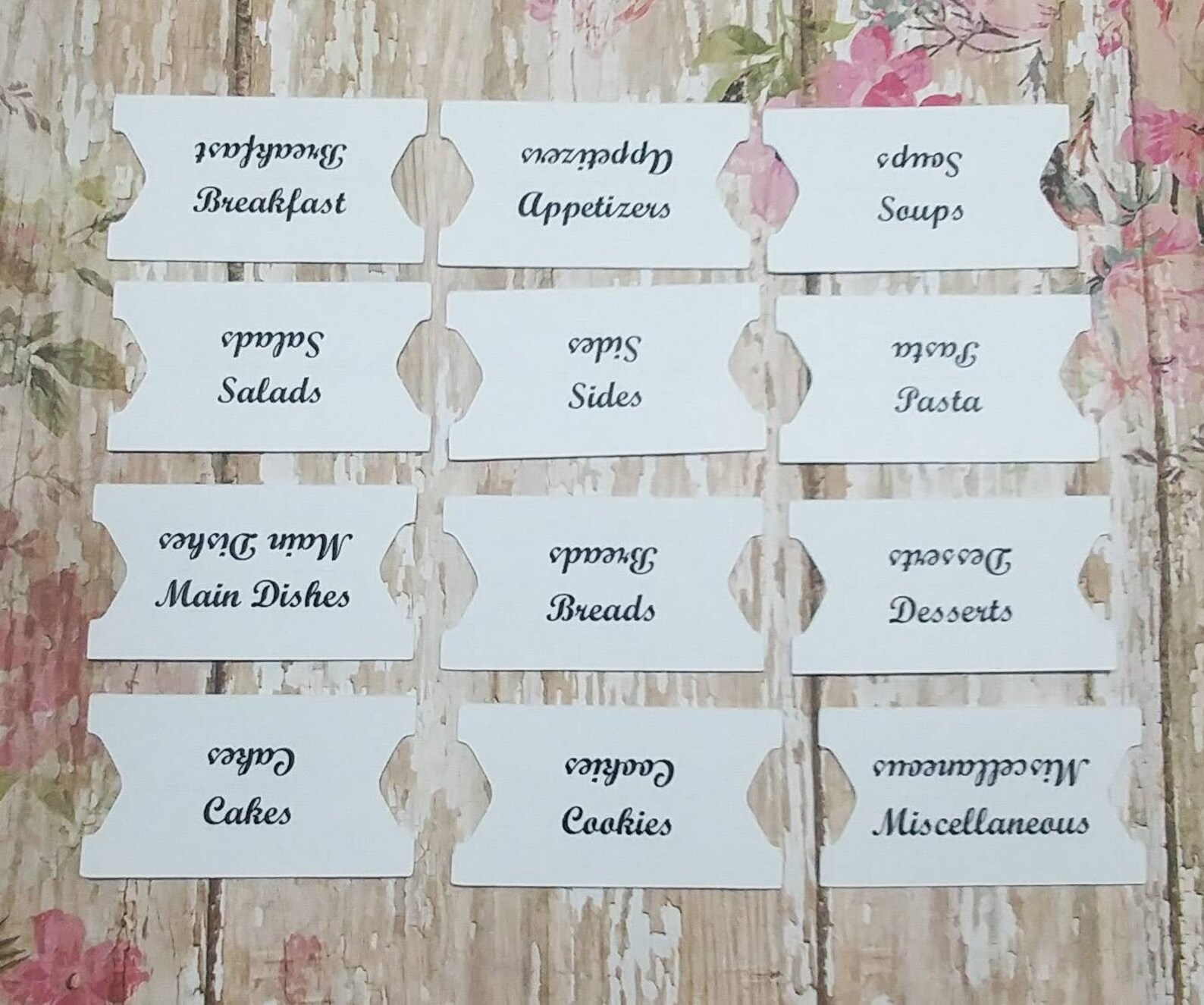 Recipe book tabs build your own recipe book section tabs | Etsy