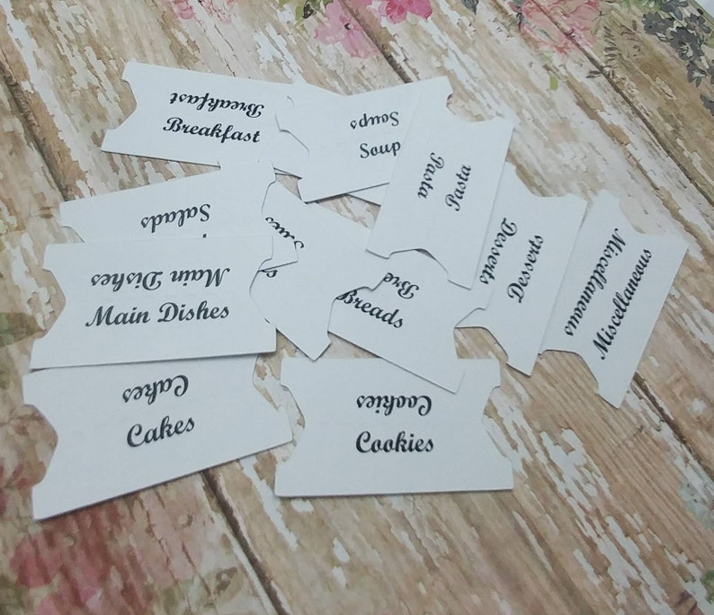 Recipe Book Tabs Build Your Own Recipe Book Section Tabs | Etsy