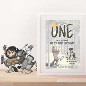 Printable WILD ONE MONSTER book &quot;Where the Wild Things Are&quot;  First Birthday- neutral