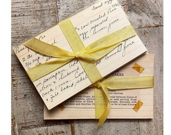 Vintage Old Recipe Cards, vintage paper ephemera pack lot, recipe collection, vintage junk journal supplies