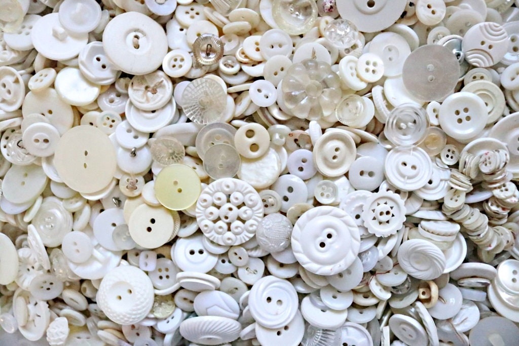 24 Czech Vintage imitation pearl dimi glass buttons for repurposing 10mm Lot 