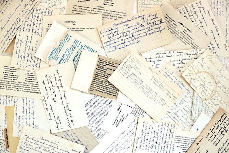 vintage recipe cards