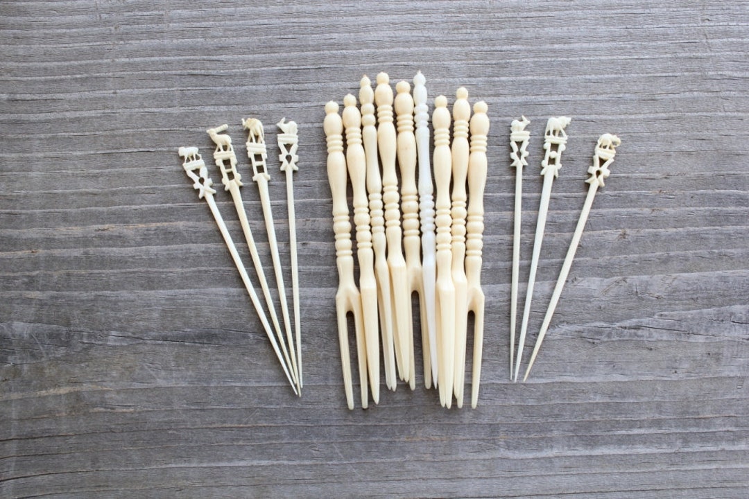 Plastic Cocktail Picks . Vintage Cocktail Picks . Cream Etsy