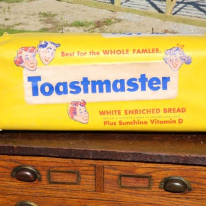 Vintage 1950s Nickles Toastmaster Bread Sign Store Display Bakery Lima Ohio RARE farmhouse kitchen