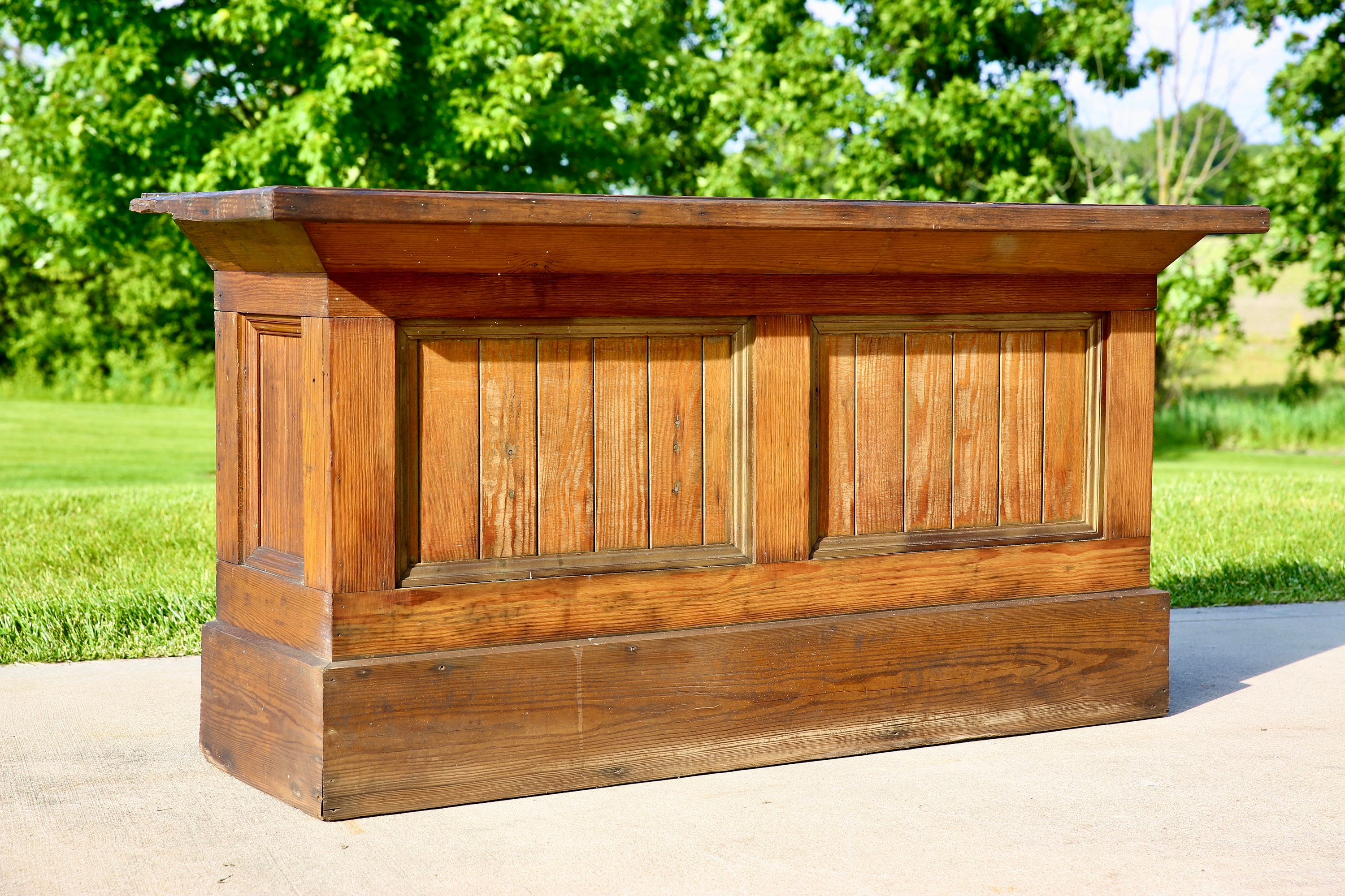 Antique Store Counter Kitchen Island Wood Bar General Store vintage table desk mercantile display country farmhouse rustic stand countertop