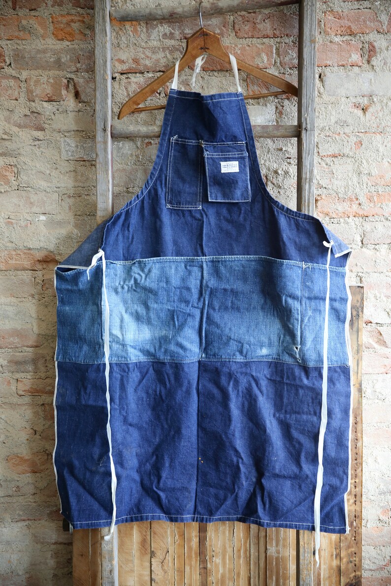 Vintage Denim Work Apron Union Made Hercules Workwear Machinist Artist